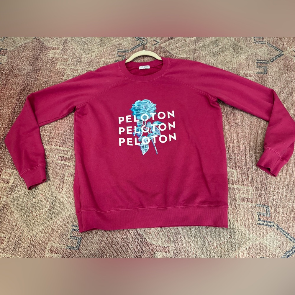 Peloton hot pink crew neck French Terry sweatshirt size xs